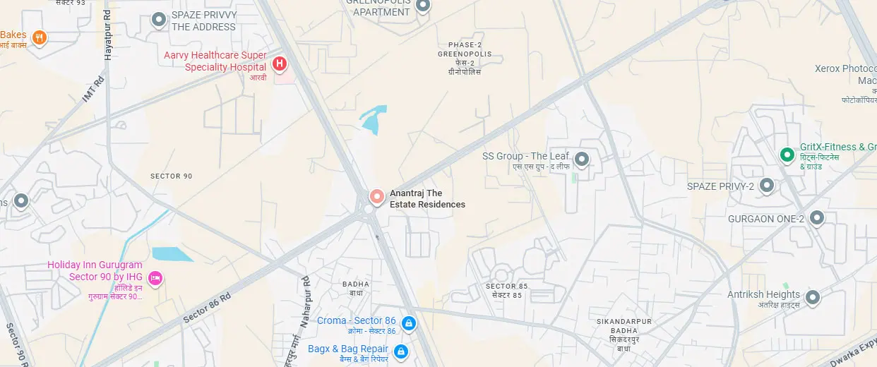 Anant Raj Estate Residences Map